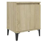 (sonoma oak) vidaXL Bed Cabinet with Metal Legs Nightstand Side Table Bedroom Bed Table