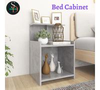 Bed Cabinet Concrete Grey Engineered Wood Bedside End Table Nightstand vidaXL