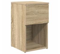 Bed Cabinet White 29x31.5x49cm Engineered Wood Nightstand Minimal Modern Compact