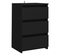 vidaXL Bed Cabinet Black Engineered Wood Indoor Bedside Side Storage Cabinet