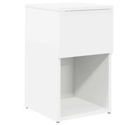 Bed Cabinet White 29x31.5x49cm Engineered Wood Nightstand Minimal Modern Compact