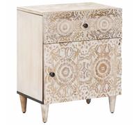 Bed cabinet with Drawer Solid Mango Wood Furniture Indoor Compact Grain vidaXL
