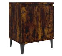 (smoked oak, 1) vidaXL Bed Cabinet with Metal Legs Nightstand Side Table Bedroom Bed Table