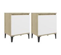 Bed Cabinet with Metal Legs Nightstand Side Table Bedroom Bed Table vidaXL