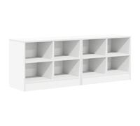 Bedside Cabinet 2pcs White 66x33x48cm Engineered Wood 4-Shelf Modern Minimalist