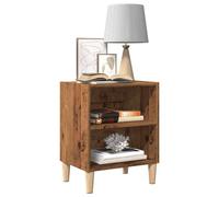 (smoked oak, 1) vidaXL 1/2x Bed Cabinet with Solid Wood Legs 40x30x50 cm Stand Multi Colors