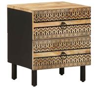 Bed Cabinets Nightstand Bed Side Table Black Solid Rough Wood Mango vidaXL