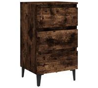 (old wood) vidaXL Bed Cabinets with Metal Legs Nightstand Side Table Storage Bed Table
