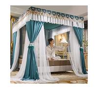 Bed Canopy Bedding Canopy, Dust & Blackout 4 Corners Luxury Mosquito Net, Princess Bed Curtain with Stainless Steel Bracket