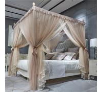Bed Canopy Curtain, Double Layer Ruffle Netting with Lace, Soft Polyester Privacy Tent for Bedroom Decor, Cozy Sanctuary for Girls and Adults