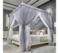 Bed Canopy Curtain, Double Layer Ruffle Netting with Lace, Soft Polyester Privacy Tent for Bedroom Decor, Cozy Sanctuary for Girls and Adults