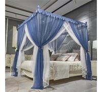 Bed Canopy Curtain, Double Layer Ruffle Netting with Lace, Soft Polyester Privacy Tent for Bedroom Decor, Cozy Sanctuary for Girls and Adults