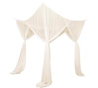 ＡＷＨＡＯ Bed Canopy Curtain with 4 Corner Posts, Bed Canopy Curtain, Universal, Cozy, Elegant, for Bedroom, for Hanging, Bed Valance Net for Children, Beige
