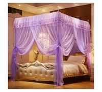WXCOHB Bed Canopy Curtains 1.2/1.5/1.8M Mosquito Bedding Net Bed Tent Floor-Length Curtain 4 Posters Corners Bed Canopy Princess Queen Without Bracke(Purple,1.5x2m)