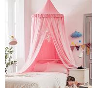 Bed Canopy for Girls Bedroom,Children Princess Bed Canopy,Round Dome Hanging Mosquito Net for Baby Kids Bed Canopy Crib Nook Castle Game Tent Nursery Play Room Reading Corner Decoration Color C
