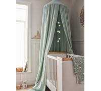 Bed Canopy in Cotton Gauze, EAU DE ROSE Theme sage green