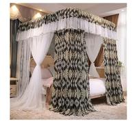 Bed Canopy Mosquito Net with Double Track Design for Princess Decoration - Fits Single and King Size Frames