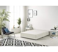 Bed Centre Flexby Divan Base Only with No Drawers and No Headboard - Available in 3ft,4ft,5ft and 6ft- Fabric (4FT6 Double, Plush Ivory Fabric)
