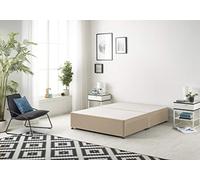 Bed Centre Flexby Divan Base Only with No Drawers and No Headboard - Available in 3ft,4ft,5ft and 6ft- Fabric (6FT Super King, Plush Beige Fabric)