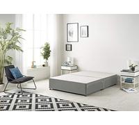 Bed Centre Flexby Divan Base Only with No Drawers and No Headboard - Available in 3ft,4ft,5ft and 6ft- Fabric (6FT Super King, Linen Silver Fabric)
