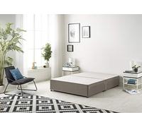 Bed Centre Flexby Divan Base Only with No Drawers and No Headboard - Available in 3ft,4ft,5ft and 6ft- Fabric (4FT Small Double, Tweed Coffee Fabric)