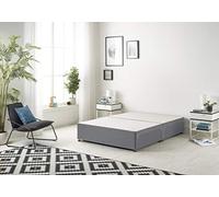 Bed Centre Flexby Divan Base Only with No Drawers and No Headboard - Available in 3ft,4ft,5ft and 6ft- Fabric (4FT6 Double, Plush Charcoal Fabric)