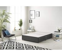 Bed Centre Flexby Divan Base Only with No Drawers and No Headboard - Available in 3ft,4ft,5ft and 6ft- Fabric (5FT King, Tweed Charcoal Fabric)