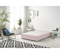 Bed Centre Flexby Divan Base Only with No Drawers and No Headboard - Available in 3ft,4ft,5ft and 6ft- Fabric (6FT Super King, Plush Pink Fabric)