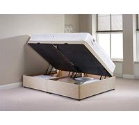 Bed Centre Millbank Ottoman With Quilted Mattress, Chenille Side Lift Divan Storage Bed, Single 4'6 Double 5ft King Size AMAZING (3ft, silver)