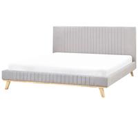 Bed Chenille TALENCE 180 x 200 cm (EU Super King) Light Grey
