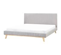 Bed Chenille TALENCE 180 x 200 cm (EU Super King) Light Grey