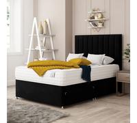 Bed Choices Alaska Divan Bed 2 drawers, Mattress & 54" Floor Standing Headboard in Black | Size: Super King Bed Choices Black Super King