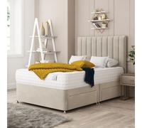 Bed Choices Alaska Divan Bed 2 drawers, Mattress & 54" Floor Standing Headboard in Cream | Size: King Bed Choices Cream King