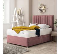 Bed Choices Alaska Divan Bed 2 drawers, Mattress & 54" Floor Standing Headboard in Pink | Size: King Bed Choices Pink King