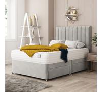 Bed Choices Alaska Divan Bed 2 drawers, Mattress & 54" Floor Standing Headboard in Silver | Size: King Bed Choices Silver King