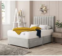 Bed Choices Alaska Plush Velvet Divan Bed With 2 Drawers, Mattress And 54" Headboard