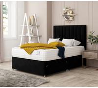 Bed Choices Alaska Plush Velvet Divan Bed With 4 Drawers, Mattress And 54" Headboard