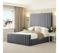 Bed Choices Aspire Bed Frame Ottoman Gas Lift Storage with Headboard and Mattress - Small double - Grey