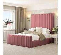 Bed Choices Aspire Upholstered Bed Frame Ottoman Gas Lift Storage with 70" Headboard in Pink | Size: Super King Bed Choices Pink Super King