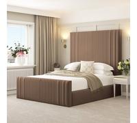 Bed Choices Aspire Upholstered Bed Frame with 70" Headboard & mattress in Taupe | Size: King Bed Choices Taupe King