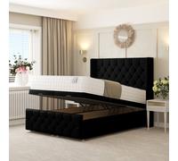 Bed Choices Deluxe Ottoman Divan Bed with 54" Headboard in Black | Size: Super King Bed Choices Black Super King