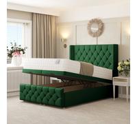 Bed Choices Deluxe Ottoman Divan Bed with 54" Headboard in Green | Size: Super King Bed Choices Green Super King