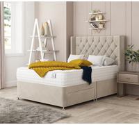 Bed Choices Deluxe Plush Velvet Divan Bed With 2 Drawers, Mattress And 54" Headboard