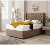 Bed Choices Deluxe Plush Velvet Divan Bed With 2 Drawers, Mattress And 54" Headboard - Super King (Taupe)