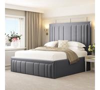 Bed Choices Emperor Bed Frame 54" Headboard with Chelsea Mattress in Grey | Size: King Bed Choices Grey King