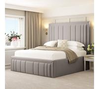 Bed Choices Emperor Bed Frame 54" Headboard with Chelsea Mattress in Light Grey | Size: Super King Bed Choices Light Grey Super King