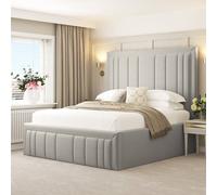 Bed Choices Emperor Bed Frame 54" Headboard with Chelsea Mattress in Silver | Size: Super King Bed Choices Silver Super King