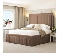 Bed Choices Emperor Bed Frame 54" Headboard with Chelsea Mattress in Taupe | Size: Super King Bed Choices Taupe Super King