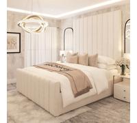 Bed Choices Kensington Boucle Upholstered Bed Frame Only in Cream | Size: King Bed Choices Cream King