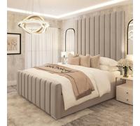 Bed Choices Kensington Luxury Panelled 70" Bed Frame with Premium Chelsea Mattress - King - Silver